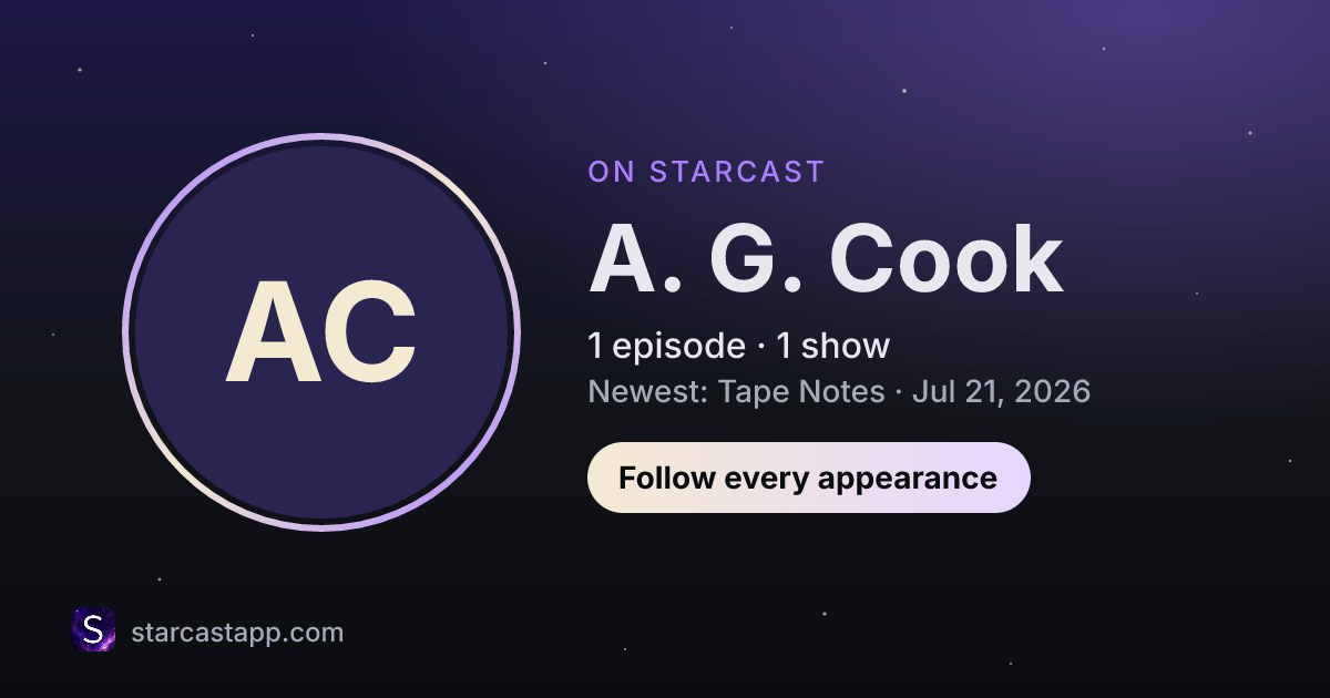 The preview card for A. G. Cook