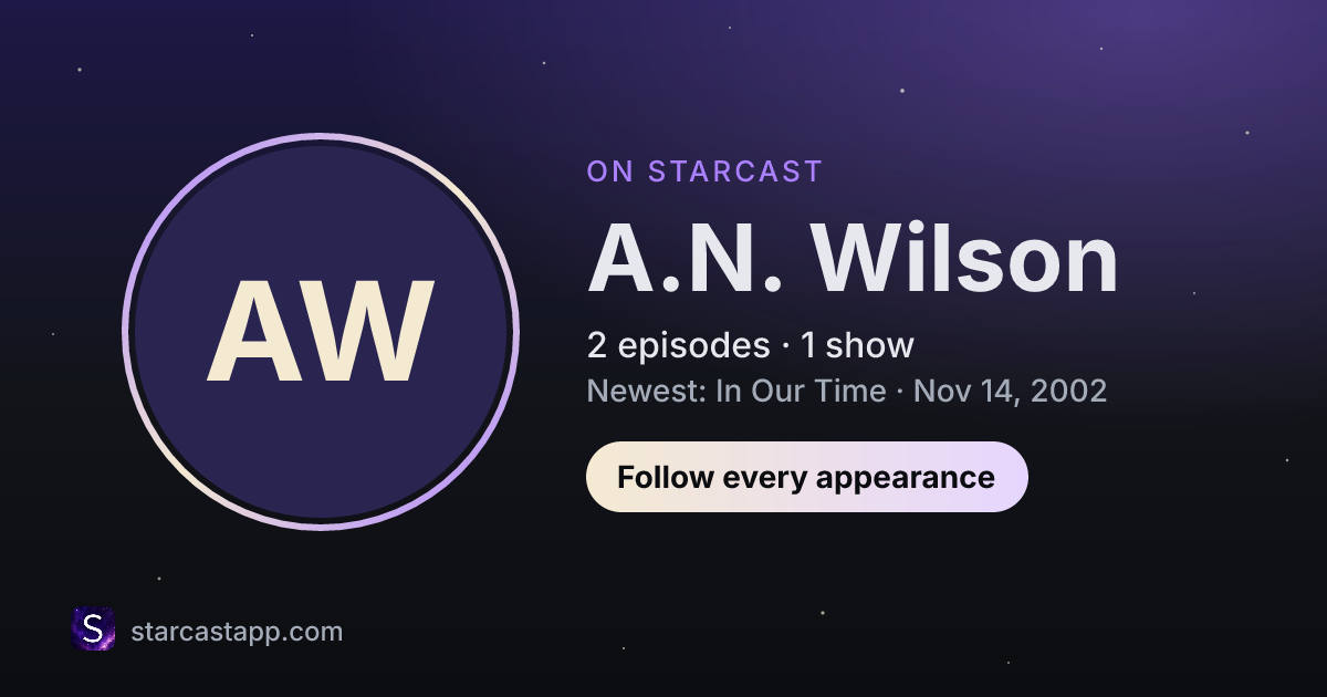 The preview card for A.N. Wilson