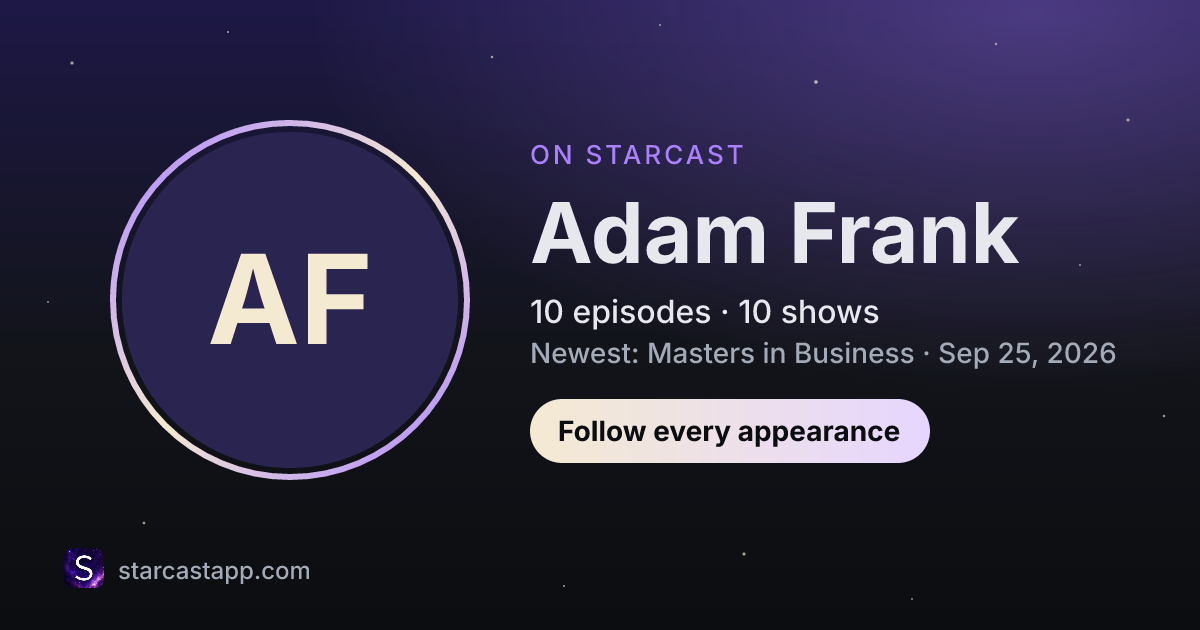 The preview card for Adam Frank
