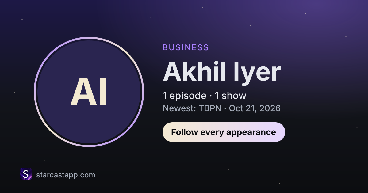The preview card for Akhil Iyer