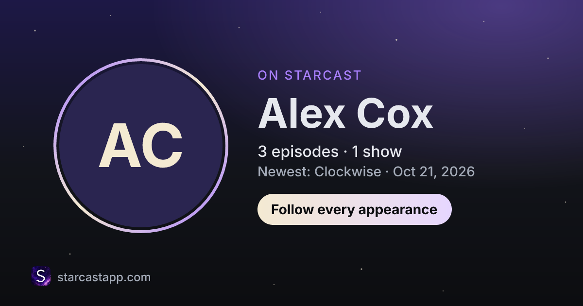 The preview card for Alex Cox