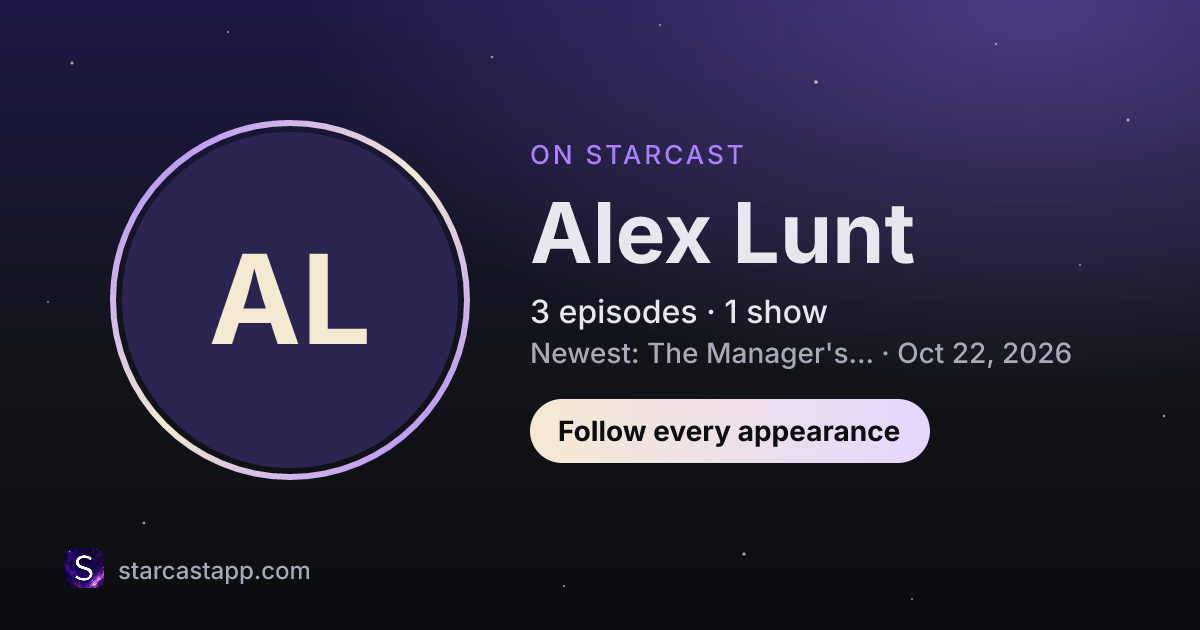 The preview card for Alex Lunt
