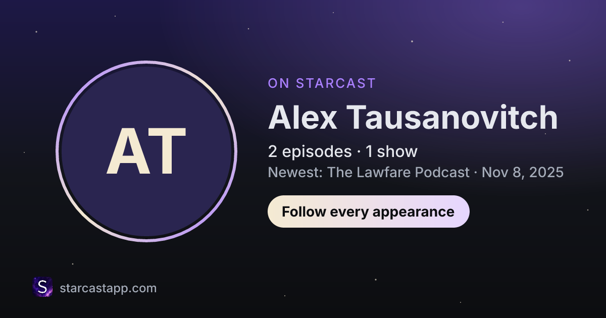 The preview card for Alex Tausanovitch