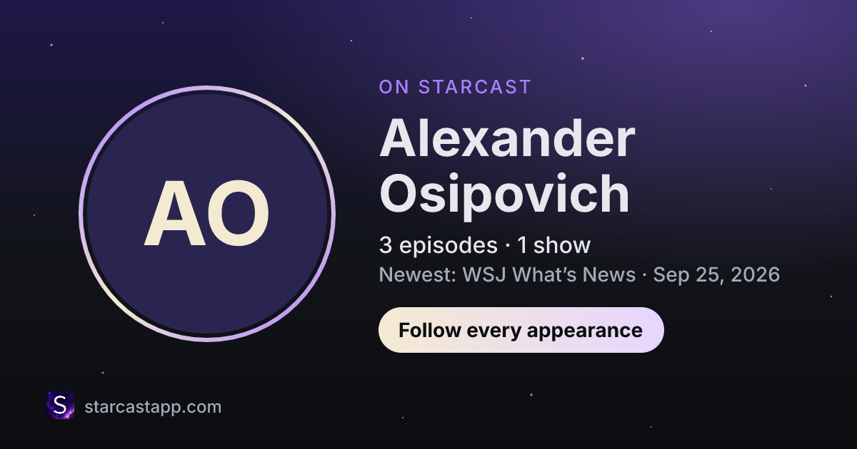 The preview card for Alexander Osipovich