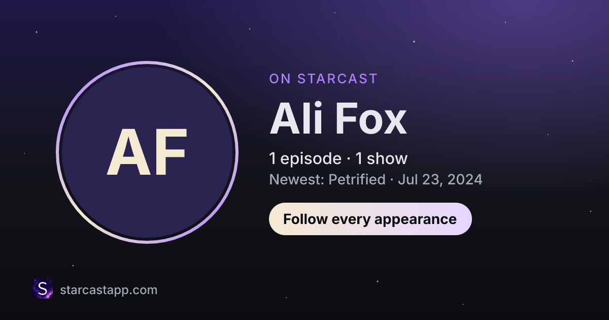 The preview card for Ali Fox