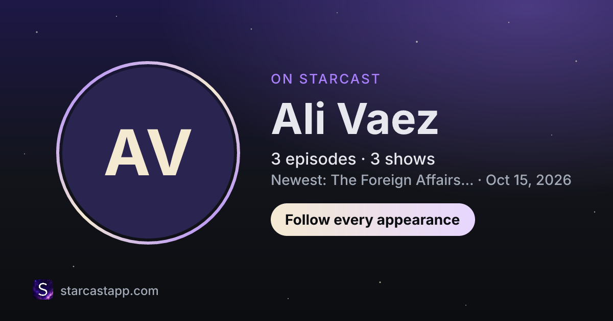 The preview card for Ali Vaez