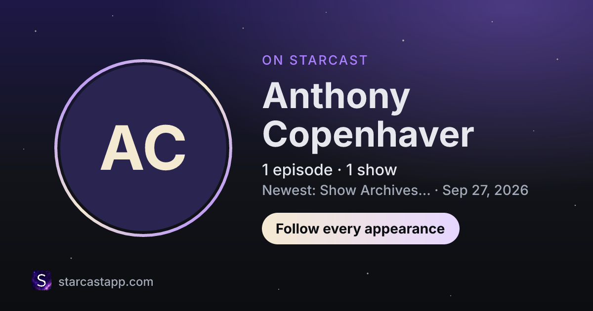 The preview card for Anthony Copenhaver