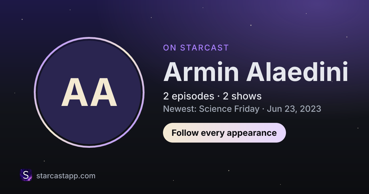 The preview card for Armin Alaedini