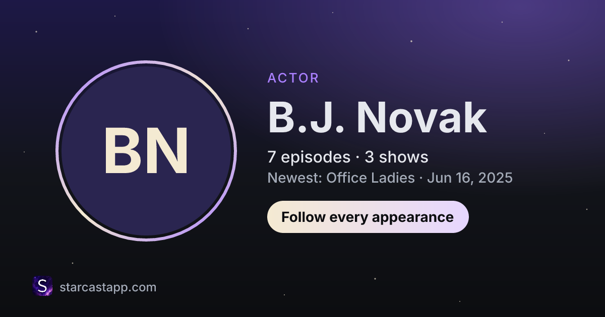The preview card for B.J. Novak