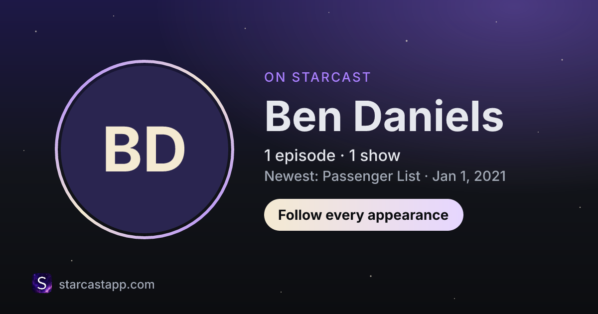 The preview card for Ben Daniels