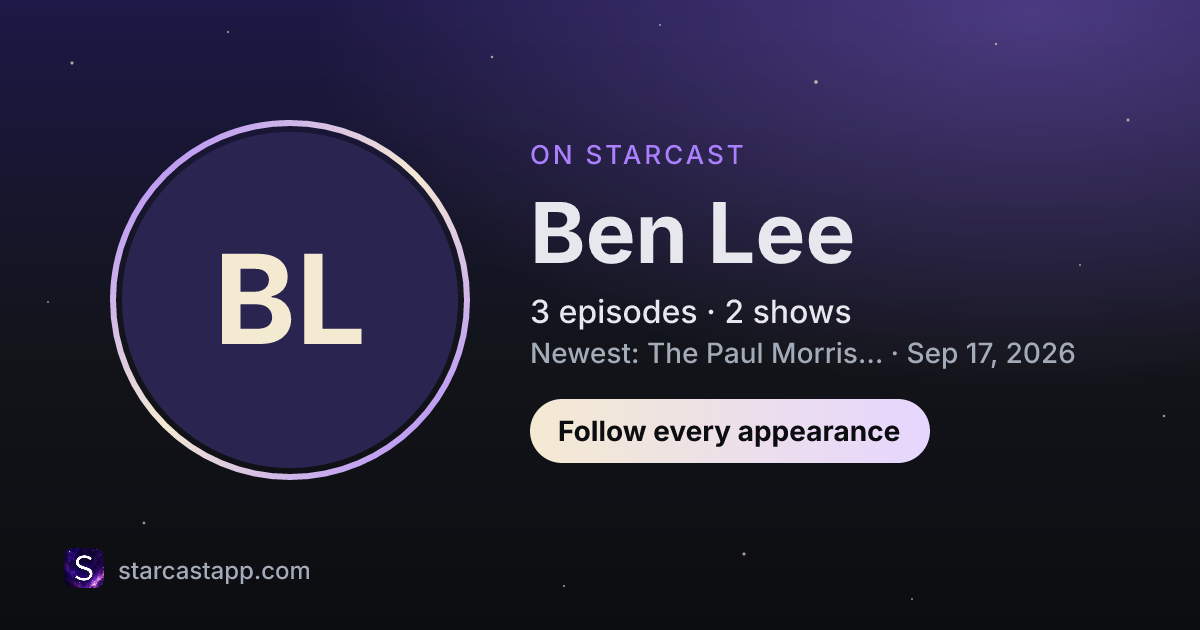 The preview card for Ben Lee