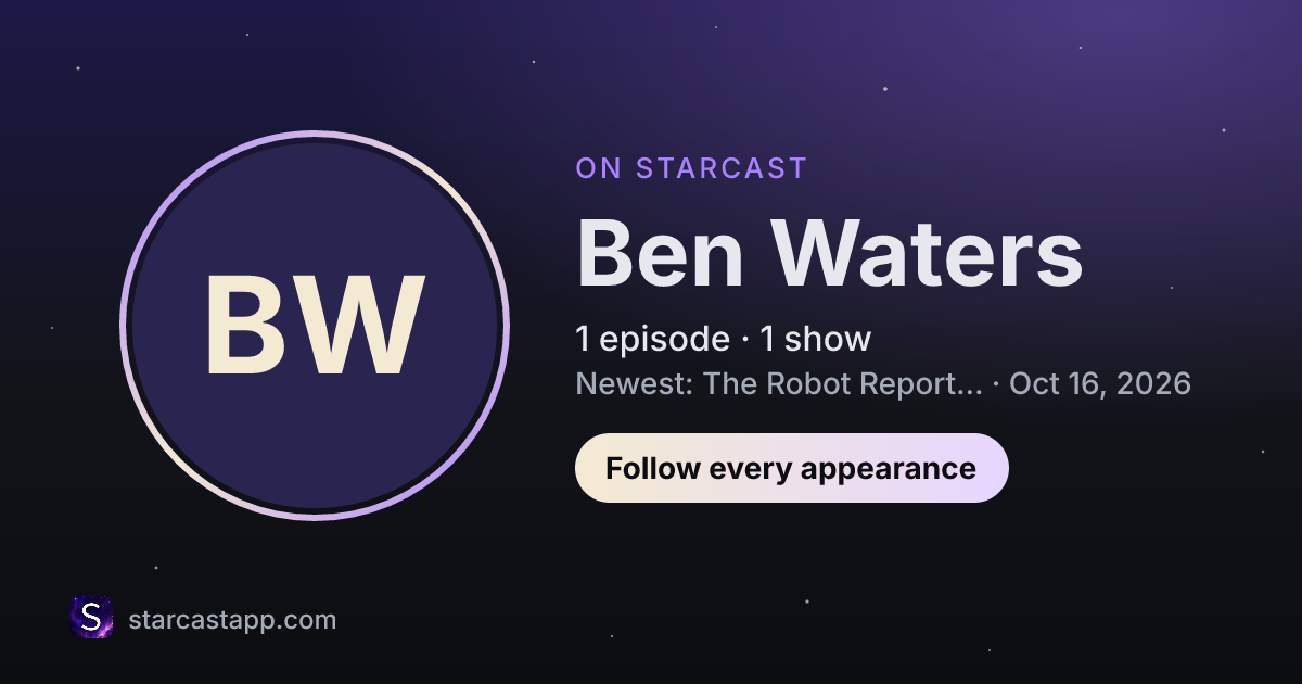 The preview card for Ben Waters