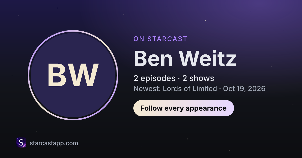 The preview card for Ben Weitz