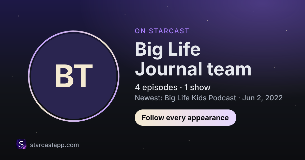 The preview card for Big Life Journal team