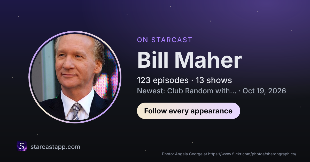 The preview card for Bill Maher