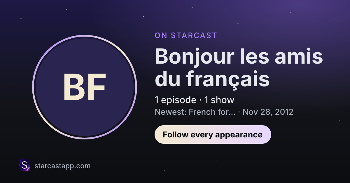 The preview card for Bonjour les amis du français