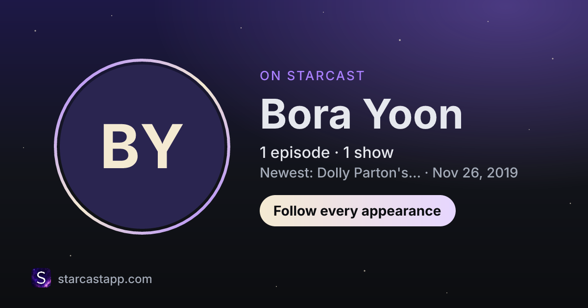 The preview card for Bora Yoon
