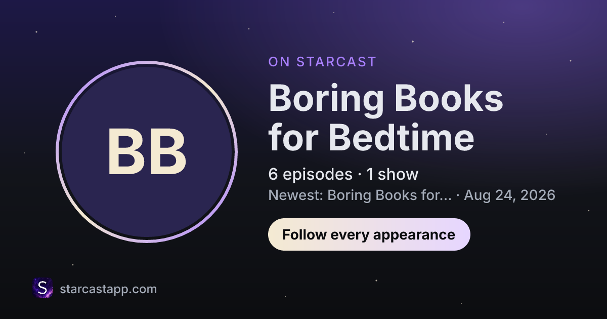 The preview card for Boring Books for Bedtime