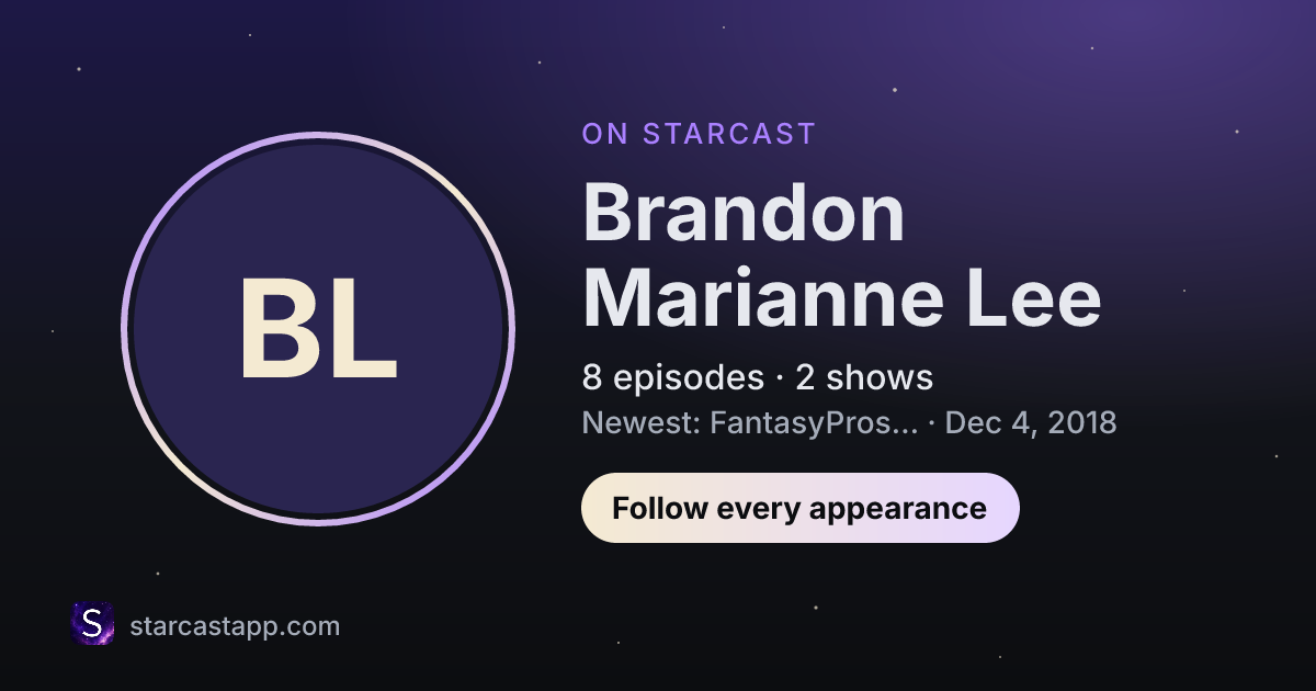 The preview card for Brandon Marianne Lee