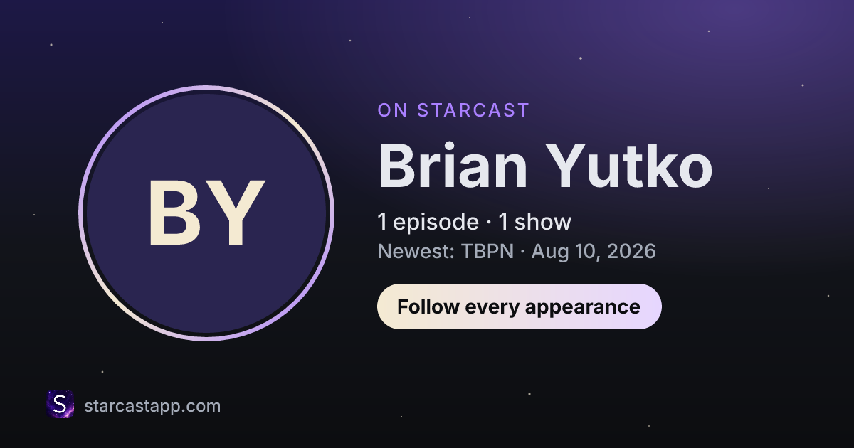 The preview card for Brian Yutko