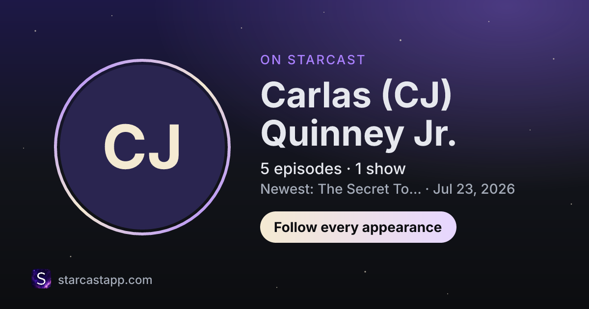 The preview card for Carlas (CJ) Quinney Jr.