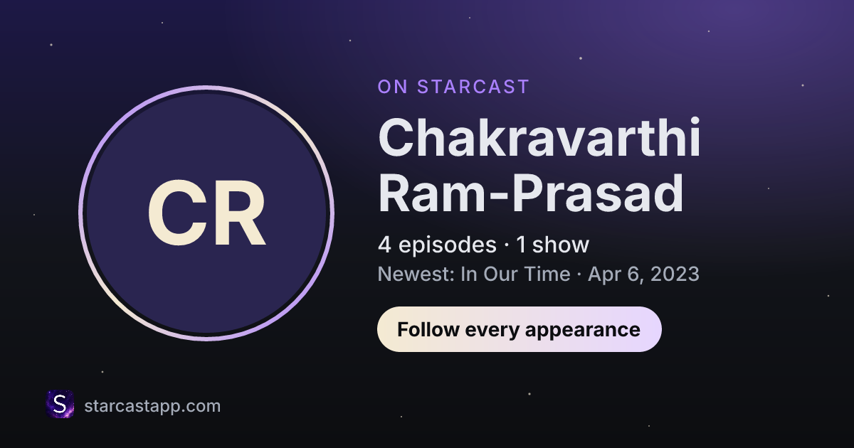 The preview card for Chakravarthi Ram-Prasad