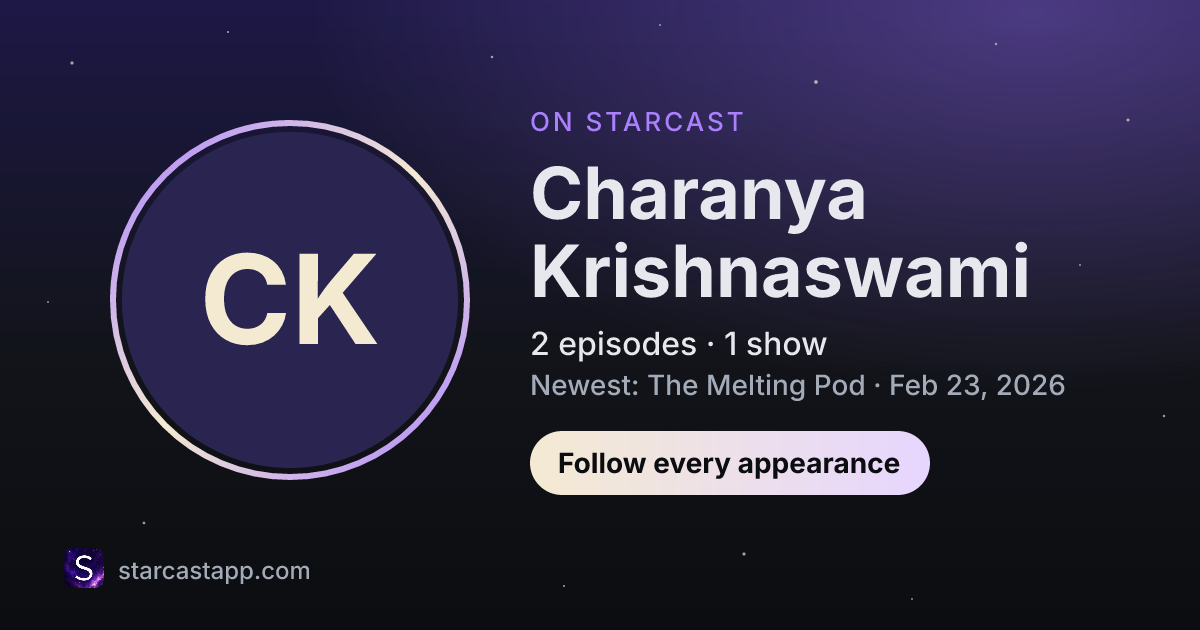The preview card for Charanya Krishnaswami