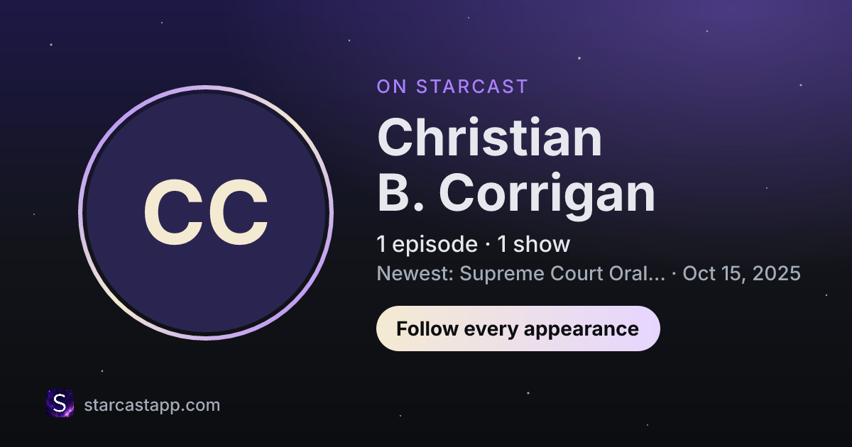The preview card for Christian B. Corrigan