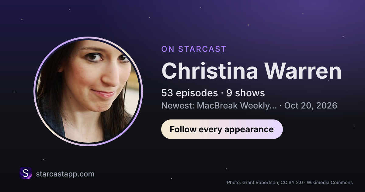 The preview card for Christina Warren