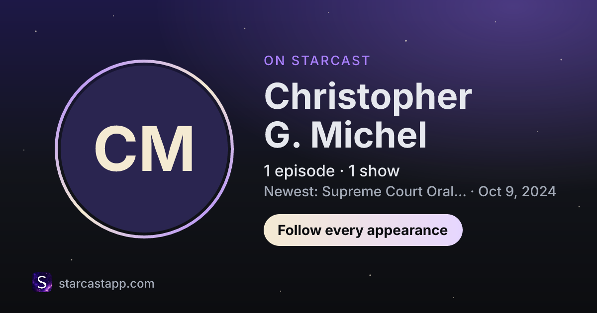 The preview card for Christopher G. Michel