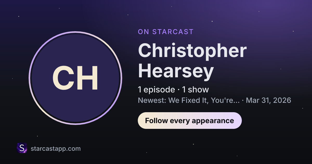 The preview card for Christopher Hearsey
