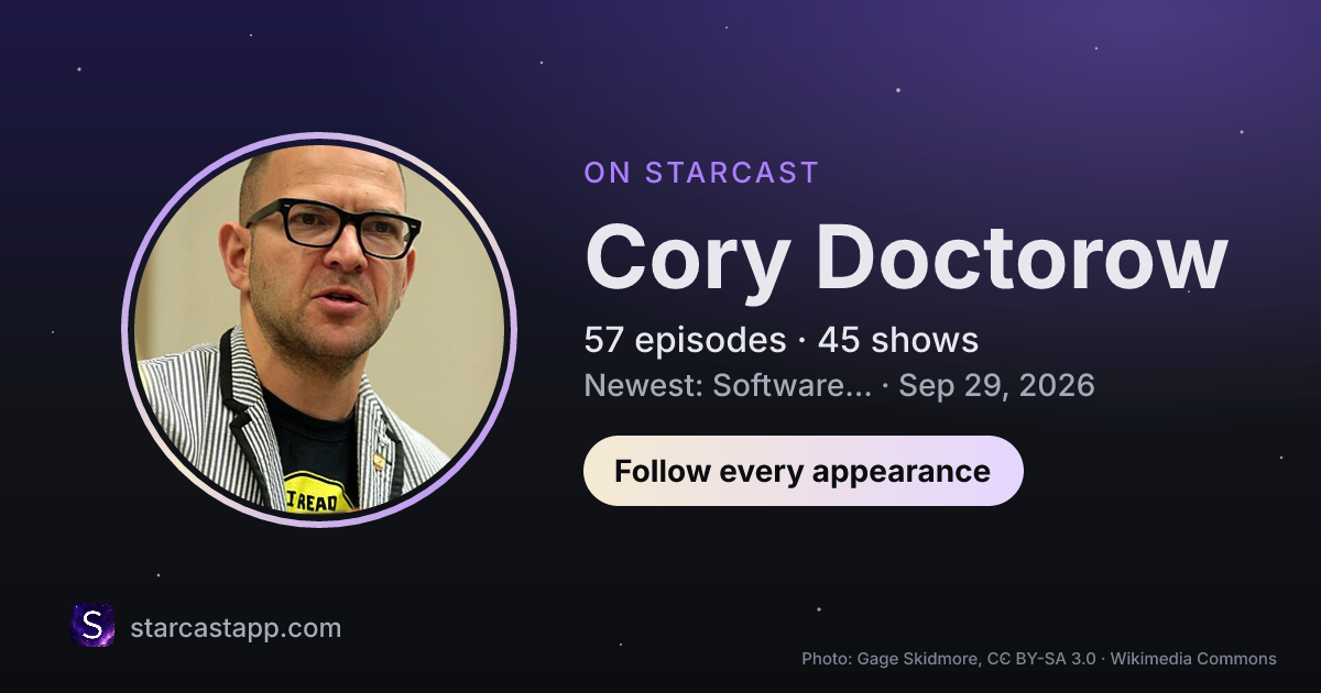 The preview card for Cory Doctorow