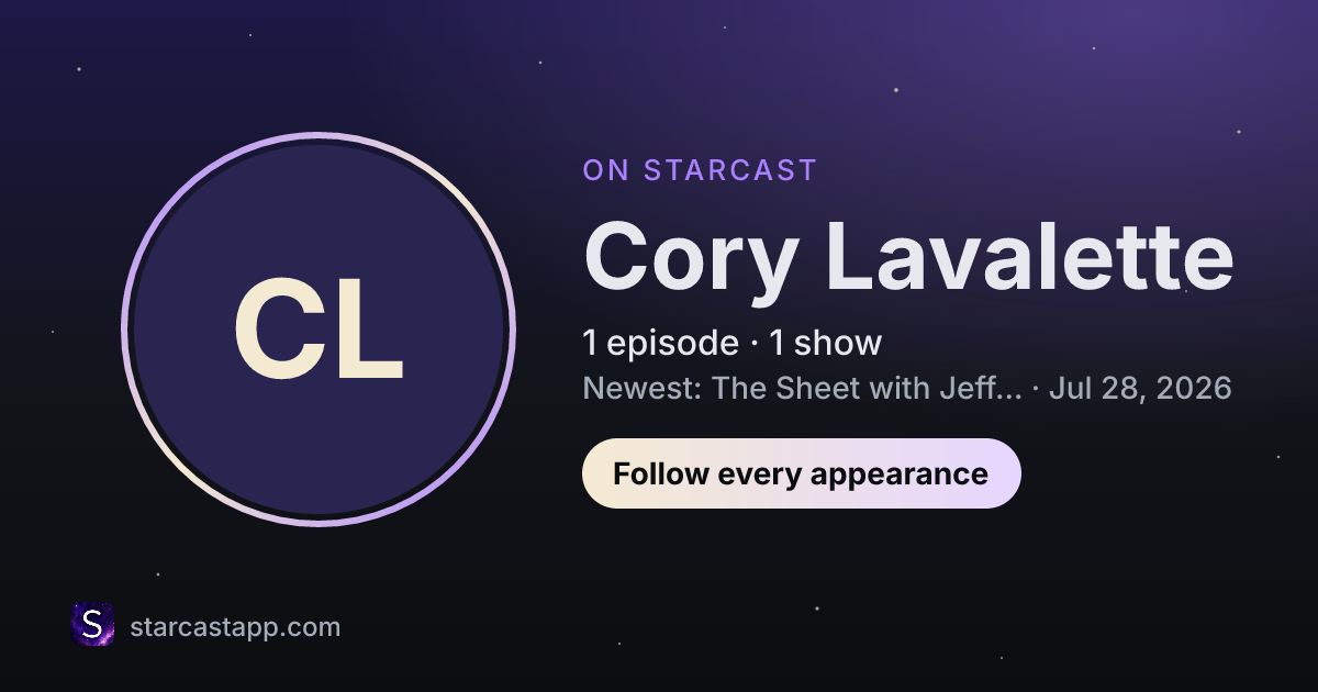 The preview card for Cory Lavalette