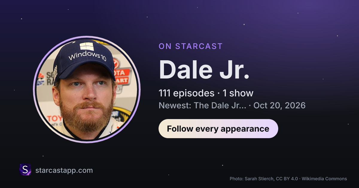 The preview card for Dale Jr.