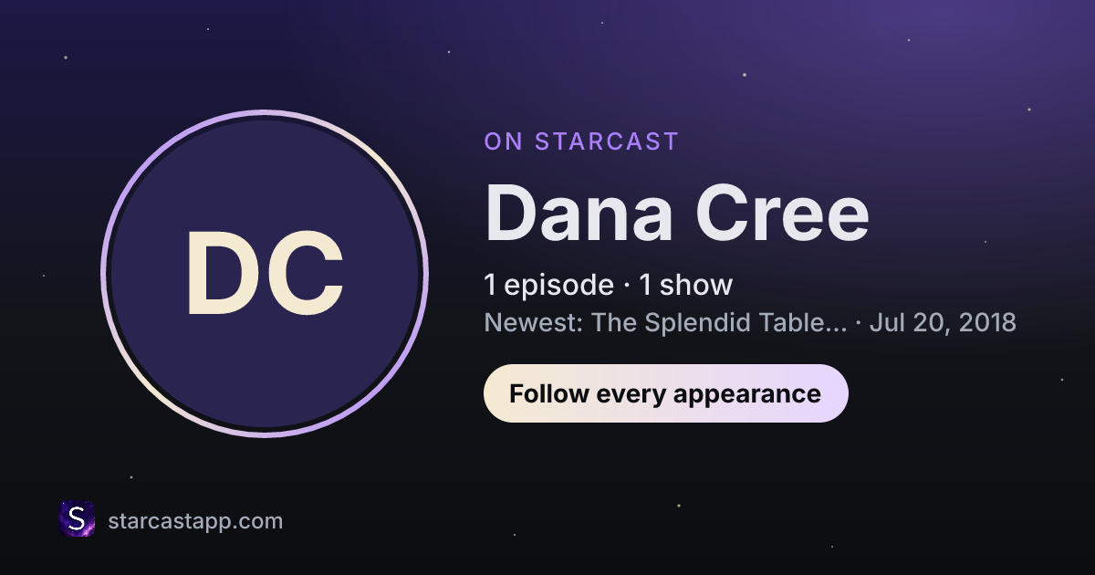 The preview card for Dana Cree