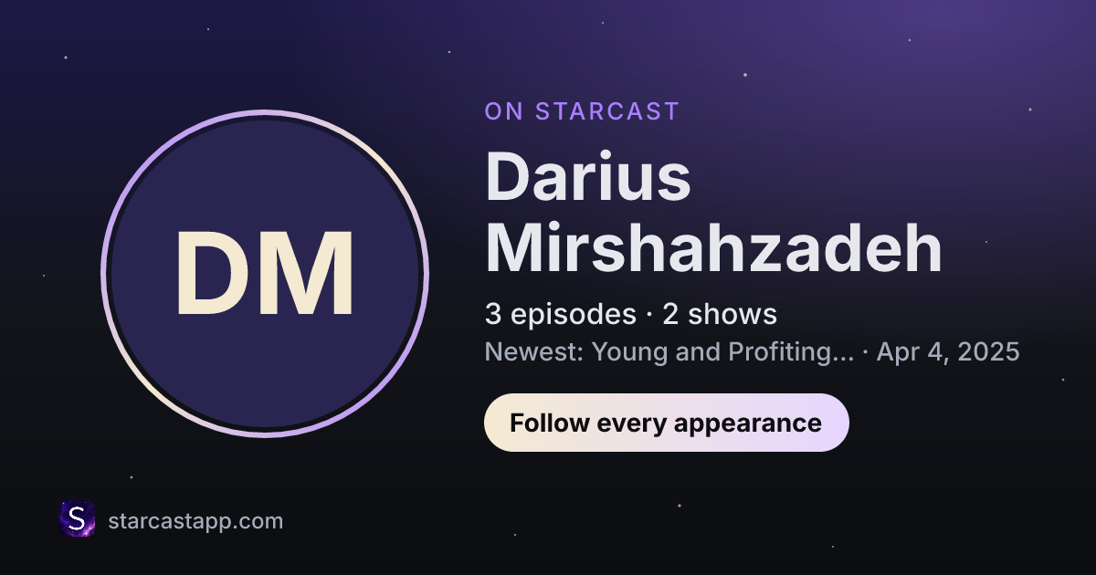 The preview card for Darius Mirshahzadeh