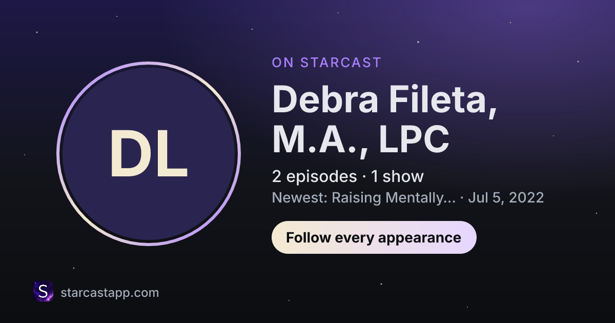 The preview card for Debra Fileta, M.A., LPC