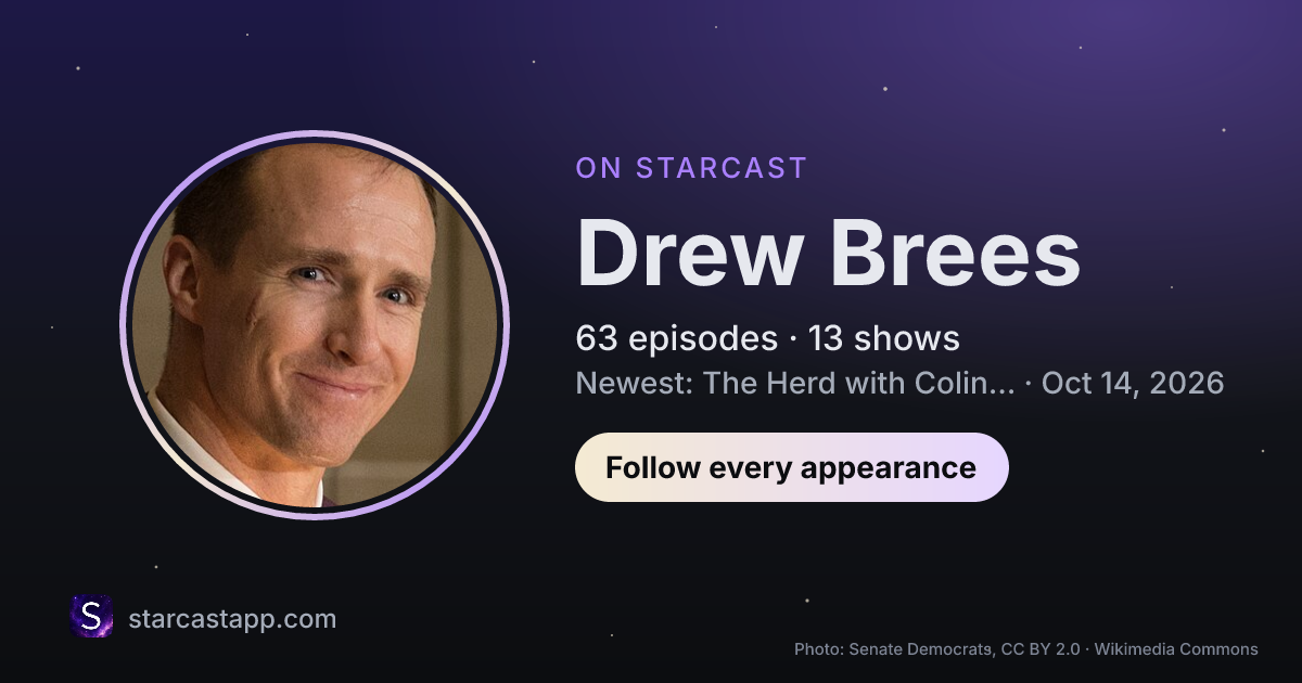 The preview card for Drew Brees