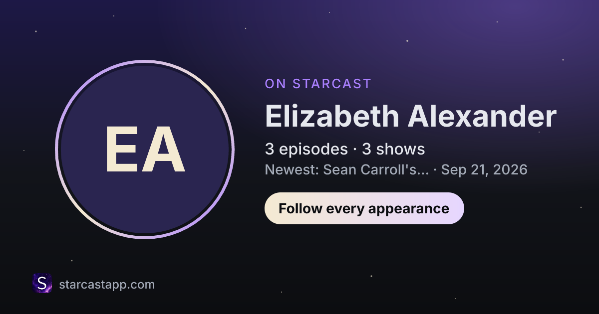 The preview card for Elizabeth Alexander