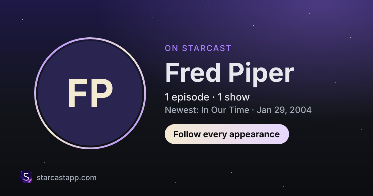 The preview card for Fred Piper