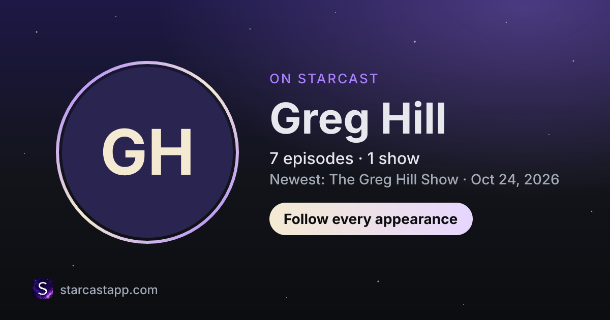 The preview card for Greg Hill