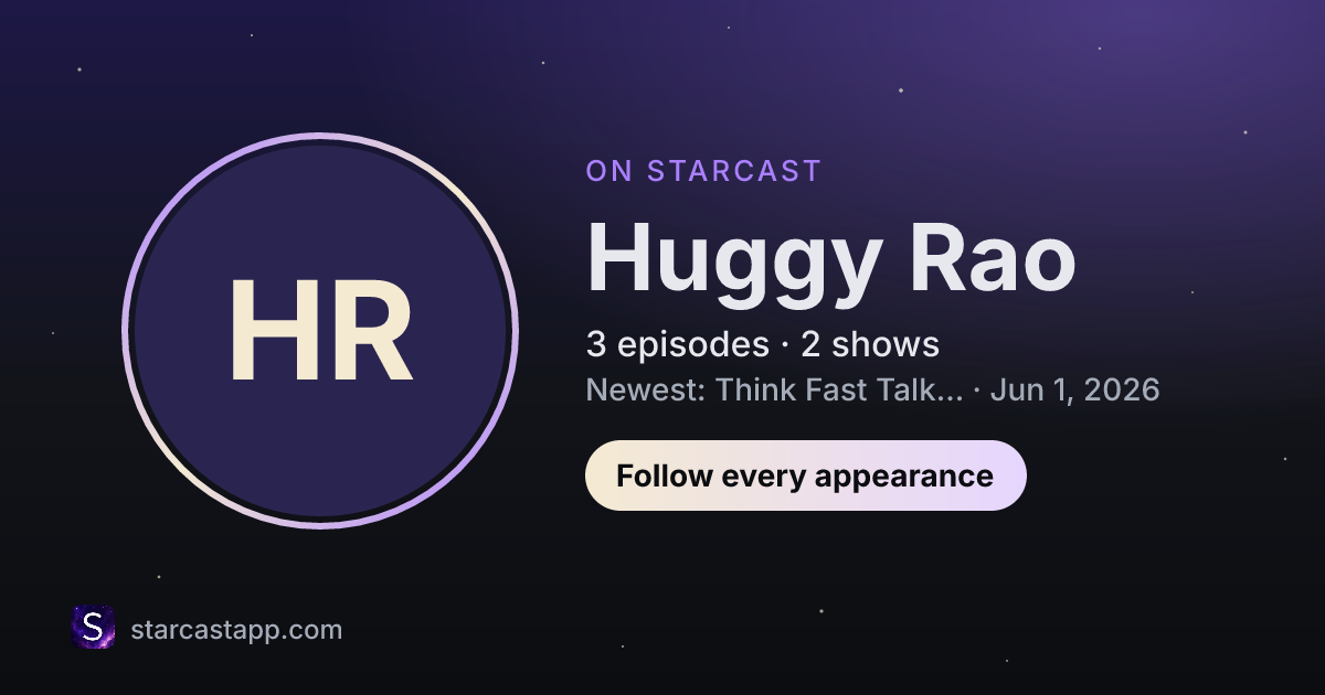 The preview card for Huggy Rao