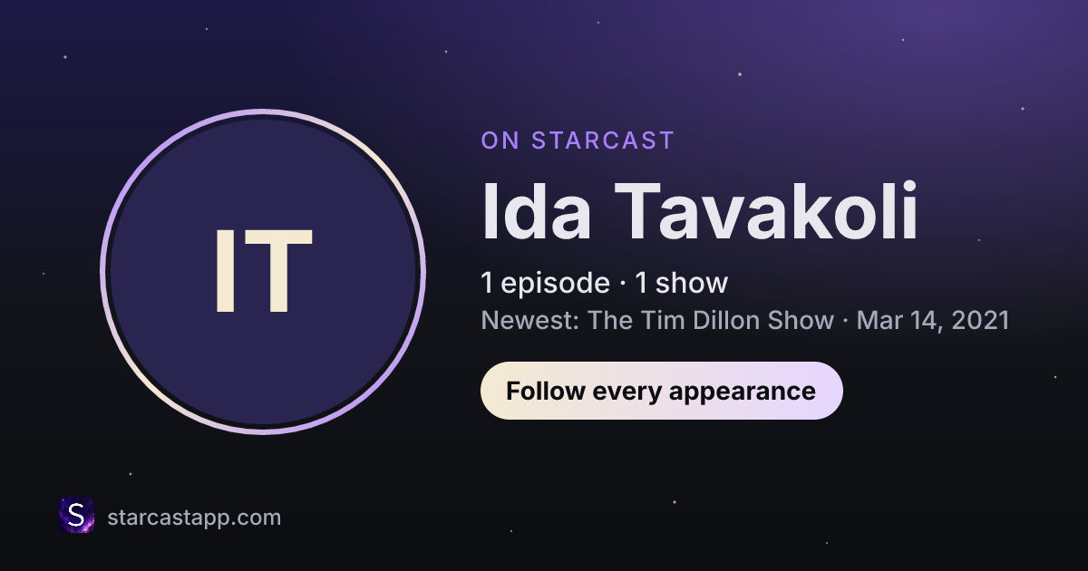 The preview card for Ida Tavakoli