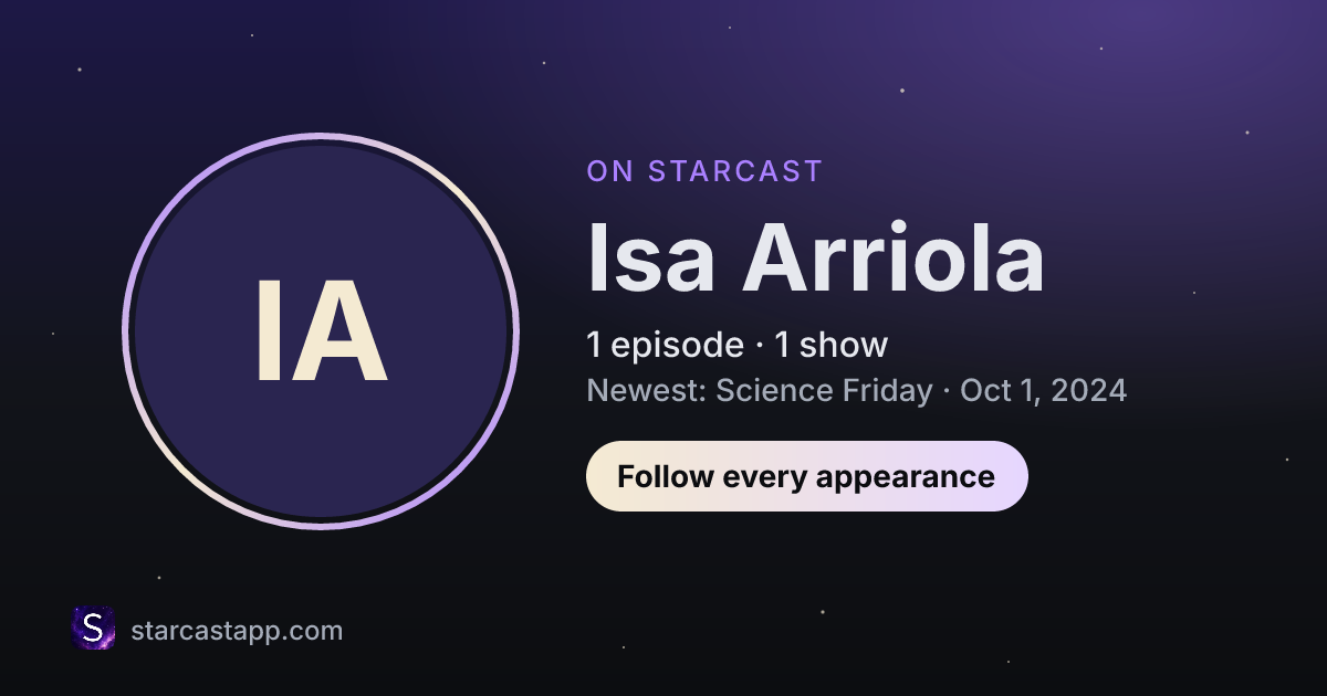 The preview card for Isa Arriola