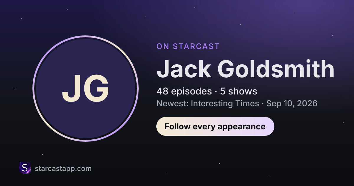 The preview card for Jack Goldsmith