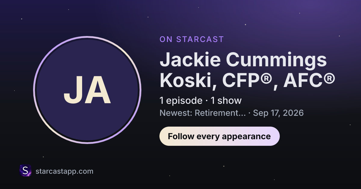 The preview card for Jackie Cummings Koski, CFP®, AFC®