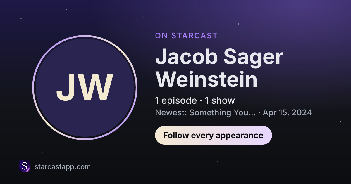 The preview card for Jacob Sager Weinstein