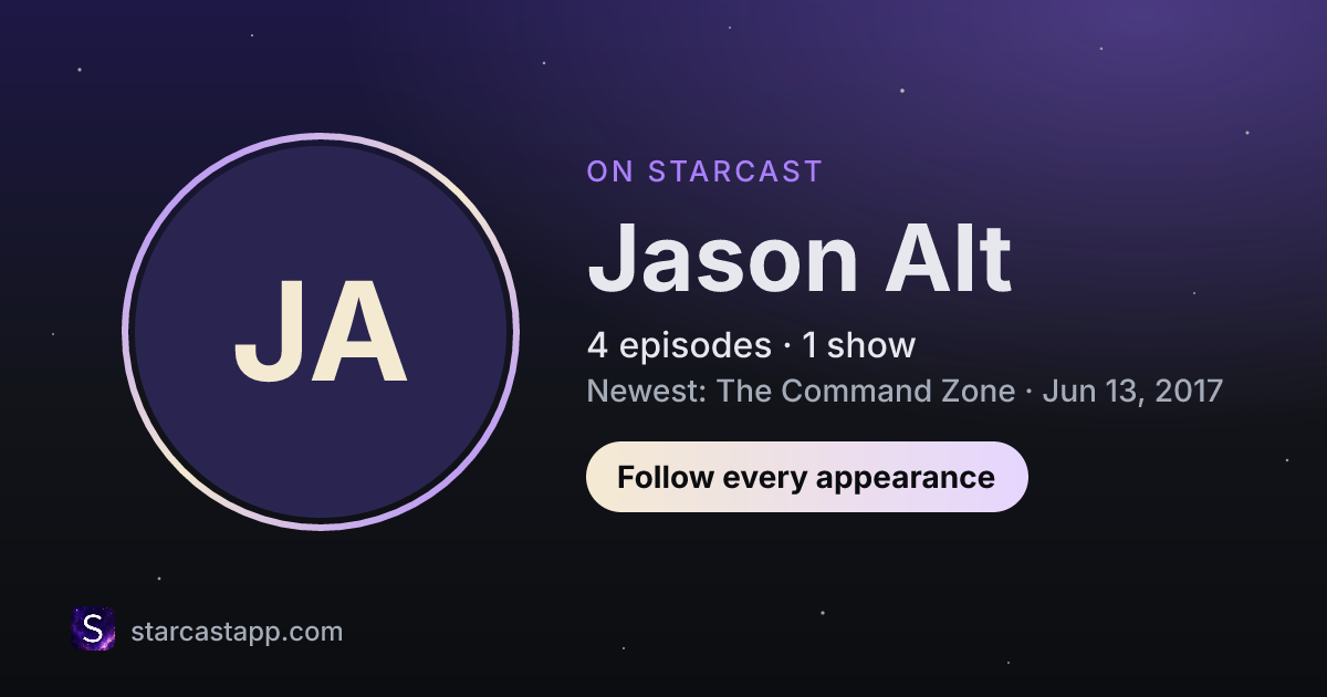 The preview card for Jason Alt
