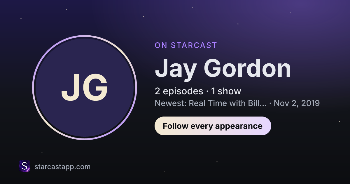 The preview card for Jay Gordon