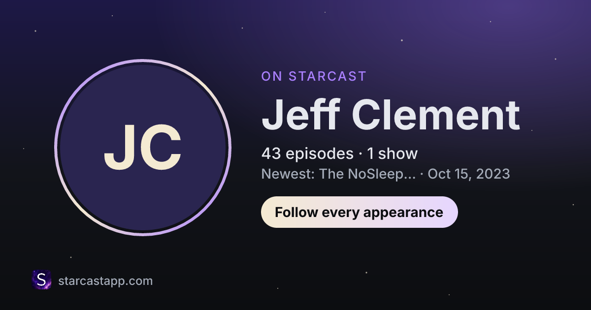 The preview card for Jeff Clement